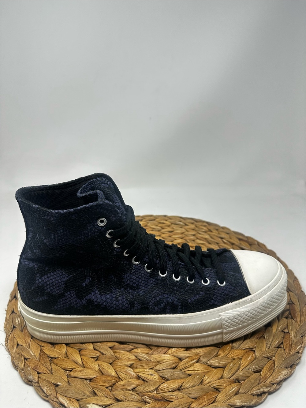 Converse Chuck Taylor All Star Platform High-Top Sneaker Black Navy Floral Print